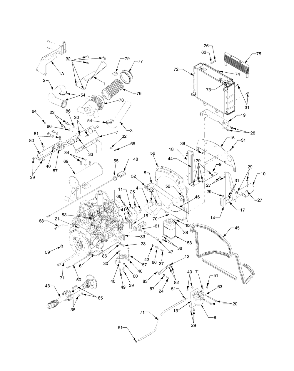 Engine And Drive Shaft I155 And Before Diagram and Parts List for 6284 54AD64H710-54AT64H710-54BD64H710-54BT64H710 Cub Cadet Lawn Tractor